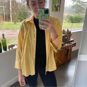 Vintage white & yellow blouse